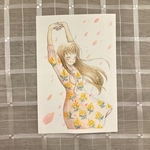 【原画ドローイング】桜の舞う透明水彩イラスト　