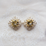 スワロフスキーとパール 花のピアス