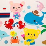 7月 8月 壁面飾り　海　夏　保育園 壁面装飾 幼稚園 誕生表 病院 施設 魚 ガーランド