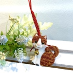 茶トラ猫〈B〉♡ちりめん根付ストラップ