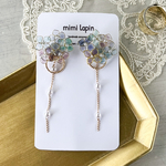 紫陽花と小さな雨粒の2wayピアス/イヤリング
