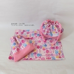 【受注製作】パープル系リボンちょうちょ⋈♡*｡ﾟコップ袋＆お弁当袋&ランチョマットセット