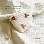 bear Korea fabric 保冷ポーチ　保温ポーチ　くま　受注制作　お菓子入れ　イブル