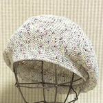 SALE🌟カラーミックスのサラサラ♪ヤーンで編んだシンプルフォルムのベレー帽/col.602/再販