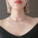 braided  simple chain necklace ステンレスネックレス　チョーカー　シンプル　シルバー　シルバーチョーカー　シルバーネックレス　夏　シンプルネックレス