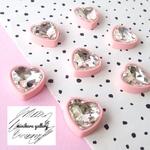 pink(4個入) キラキラアクリルビジューラバーコーティングカボション～タイトル長い