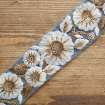 インド刺繍リボン　【1mカット済み】　カラー　チュール　刺繍リボン 【ライトブルー】　