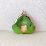 《サザナミインコ　グリーンB》のがまぐち《小》