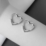 シルバー925 ハートフープピアス　フォーマル、結婚式