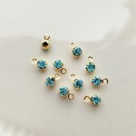 【3mm 15個】K16GP　ラインストーンチャーム　（アクアマリン）