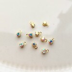 【3mm 15個】K16GP　ラインストーンチャーム　（クリスタルAB）