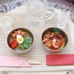 ミニチュア　フェイクフード  冷麺　ビビン麺　セット