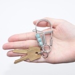 カラビナ65/アマゾナイト　父の日ギフトやメンズへのプレゼントにカラビナキーホルダーを