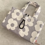 レビューブックカバー 「北欧調フラワー柄 (グレー) ベーシック」