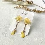 花びら揺れる 2wayピアス╱イヤリング ＊木香薔薇  イエロー  ＊【受注制作】