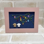 【送料無料】刺繍　フレーム　インテリア　トイプードル　七夕