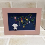 【送料無料】刺繍　フレーム　インテリア　トイプードル　七夕