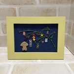 【送料無料】刺繍　フレーム　インテリア　トイプードル　七夕