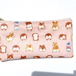 かっわいい💖コーギーちゃんのおしり🐶　ラミネート　マスクケース、お財ポーチ、ペンケース　20cmファスナー