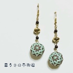 <受注作品>和・手鞠ピアス(イヤリング)～チョコミント～ 伝統工芸