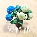 ☆送料無料☆ずっと一緒だよ/青×白　紫陽花