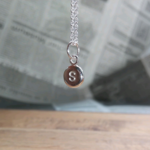 【silver925】ぷっくり小粒イニシャルペンダント シルバー