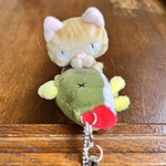 【ゆるわるネコ】 猫とブラックバス 悪顔 ヤンキー猫  ぬいぐるみ 茶とら猫