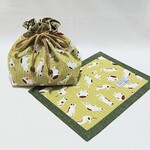 裏撥水＊お弁当袋＆ランチクロスセット＊畳ねこちゃん
