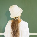 【1点限りSALE】Anone『tulip hat』日本製ホワイトデニムチューリップハット