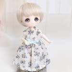 *勿忘草色*花柄ゆったりワンピース【ねんどろいど/オビツ11】