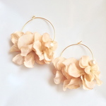 フラワーピアス(ミルクティー)
