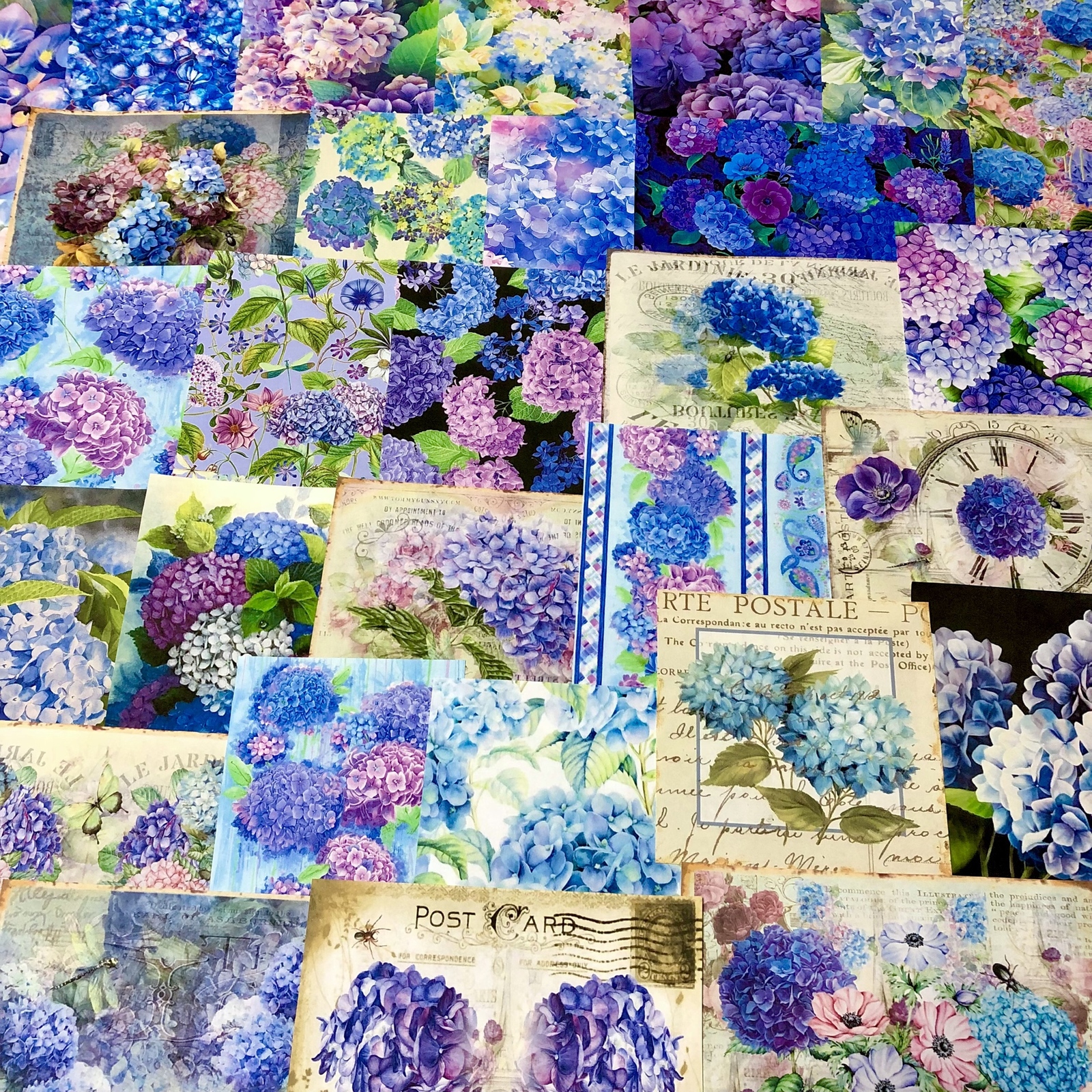 再販×19)紫陽花のジャーナルペーパーセット＊ジャンクジャーナル 