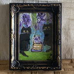 絵画。原画手描き【黒猫たちは美味しいブドウケーキを作った】