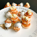 【送料込】キャラメルバナナパンケーキとおばけマシュマロのボールチェーン