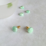 ボタンピアス＊mintgreen×cream＊