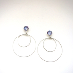 ラベンダー×シルバー2連フープピアス(イヤリング変更可)