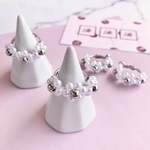 【Flower pearl series 34】 フラワー　パール　フープ　イヤリング　※ピアス完売