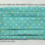 グリーン水玉柄　ガーゼのプリーツマスク（大人用）