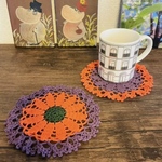 レース編み　コースター2枚セット