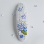 (7㎝)大人可愛い きらめく紫陽花  刺繍パッチンピン