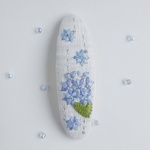 (7㎝)大人可愛い きらめく紫陽花  刺繍パッチンピン
