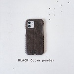 本革 iPhoneケース 全機種対応（ビスケットカスタムブラックココアパウダー）