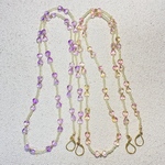 【るぅ様専用】💛💜イエロー×パープルのハートリボンマスクチェーン🎀