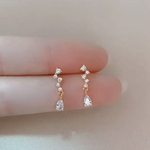 ジルコニアドロップピアス　シルバー925  ゴールド 