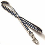 真田紐ネックストラップ（紺色白筋柄　長さ５０ｃｍ）送料込価格