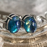 現品限り・・ブルーグリーン ドラゴンズブレス vintage glass ring（訳あり・フリーサイズ）