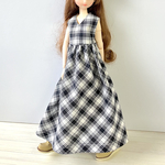 Vネックノースリーブ☆ワンピース.(ドール洋服)リカちゃんブライスの洋服