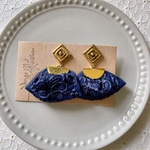 海底遺産：一点物 インド刺繍 大ぶり ピアス