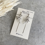 クリア × シルバー チェーン ピアス / イヤリング