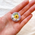 刺繍くるみボタン❁向日葵とデイジーと向日葵③